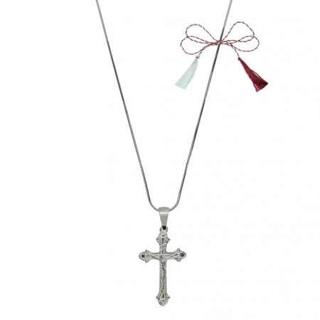Lantisoare/coliere - Martisor Lantisor argint personalizat cruciulita argint 4188SCHD490 Dras