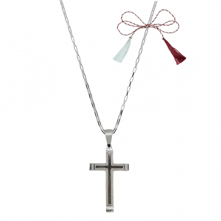Lantisoare/coliere - Martisor Lantisor argint personalizat cruciulita argint 4190KV540 Dras