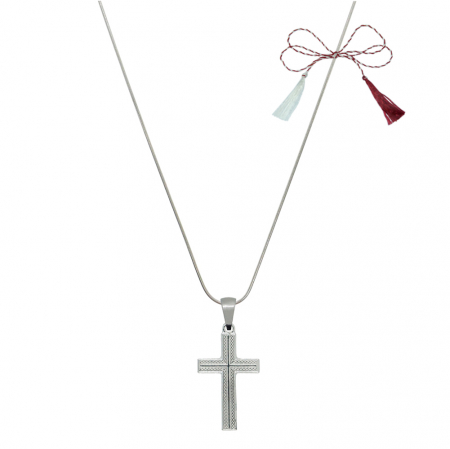 Lantisoare/coliere - Martisor Lantisor argint personalizat cruciulita argint 4197SCH490 Dras