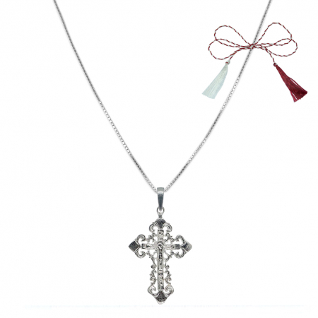 Lantisoare/coliere - Martisor Lantisor argint personalizat cruciulita argint 4212VEN365 Dras