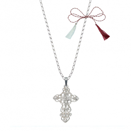 Lantisoare/coliere - Martisor Lantisor argint personalizat cruciulita argint 4225FIG335 Dras