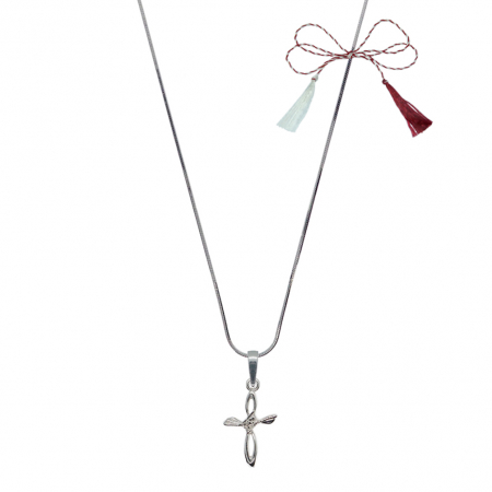 Lantisoare/coliere - Martisor Lantisor argint personalizat cruciulita argint 4240SCHD380 Dras
