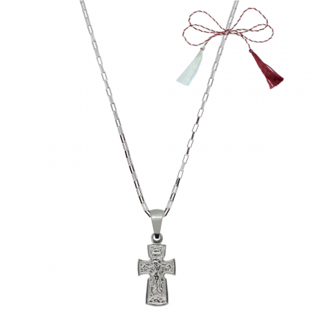 Lantisoare/coliere - Martisor Lantisor argint personalizat cruciulita argint 4249KV580 Dras