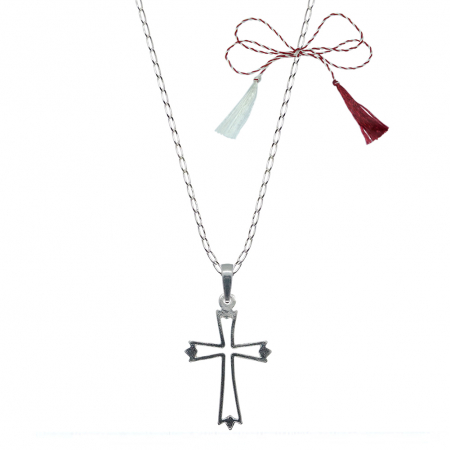 Lantisoare/coliere - Martisor Lantisor argint personalizat cruciulita argint 4522FIG01275 Dras