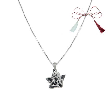 Lantisoare/coliere - Martisor Lantisor argint personalizat medalion Ingeras argint 4356VEN460 Dras