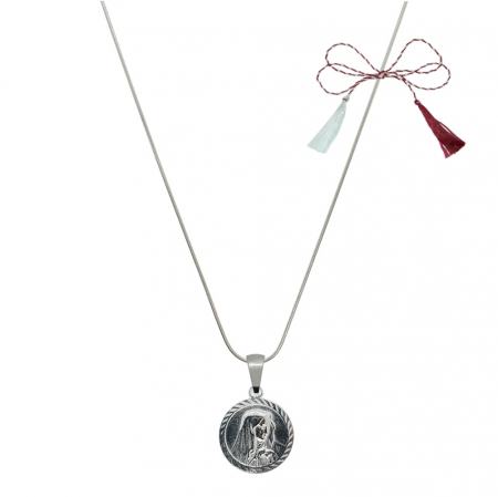 Lantisoare/coliere - Martisor Lantisor argint personalizat medalion Maica Domnului argint 4198SCH530 Dras