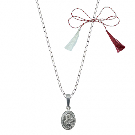 Lantisoare/coliere - Martisor Lantisor argint personalizat medalion Maica Domnului pruncul Iisus argint 4252FIG01320 Dras