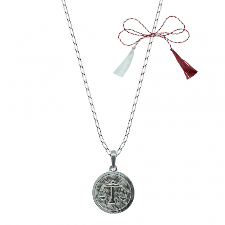 Lantisoare/coliere - Martisor Lantisor argint personalizat medalion zodie Balanta zodiac european argint 4201FIG370 Dras