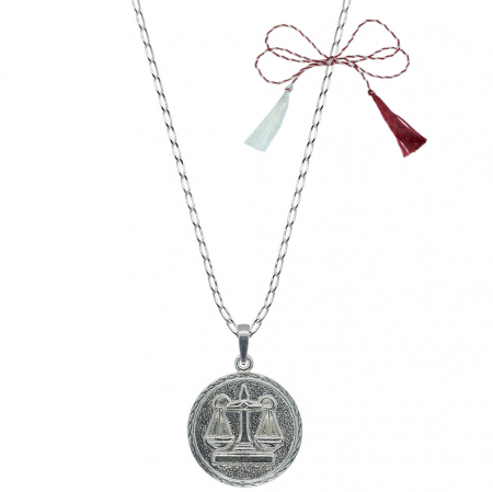 Lantisoare/coliere - Martisor Lantisor argint personalizat medalion zodie Balanta zodiac european argint 4202FIG470 Dras