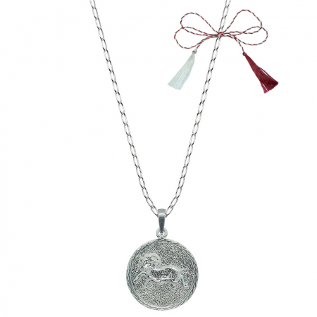 Lantisoare/coliere - Martisor Lantisor argint personalizat medalion zodie Berbec zodiac european argint 4202FIG470 Dras