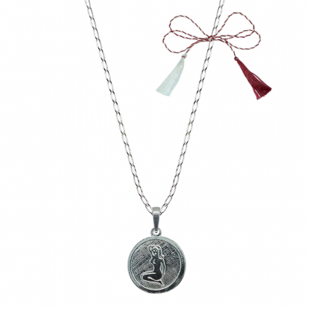 Lantisoare/coliere - Martisor Lantisor argint personalizat medalion zodie Fecioara zodiac european argint 4201FIG370 Dras