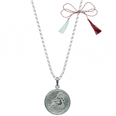 Lantisoare/coliere - Martisor Lantisor argint personalizat medalion zodie Fecioara zodiac european argint 4202FIG470 Dras
