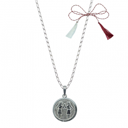 Lantisoare/coliere - Martisor Lantisor argint personalizat medalion zodie Gemeni zodiac european argint 4201FIG370 Dras