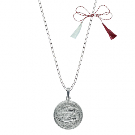 Lantisoare/coliere - Martisor Lantisor argint personalizat medalion zodie Pesti zodiac european argint 4202FIG470 Dras