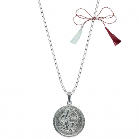 Lantisoare/coliere - Martisor Lantisor argint personalizat medalion zodie Sagetator zodiac european argint 4202FIG470 Dras