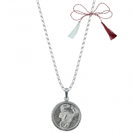 Lantisoare/coliere - Martisor Lantisor argint personalizat medalion zodie Scorpion zodiac european argint 4202FIG470 Dras