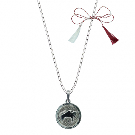 Lantisoare/coliere - Martisor Lantisor argint personalizat medalion zodie Taur zodiac european argint 4201FIG370 Dras