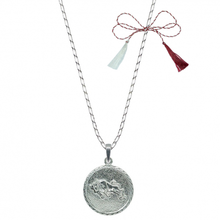 Lantisoare/coliere - Martisor Lantisor argint personalizat medalion zodie Taur zodiac european argint 4202FIG470 Dras