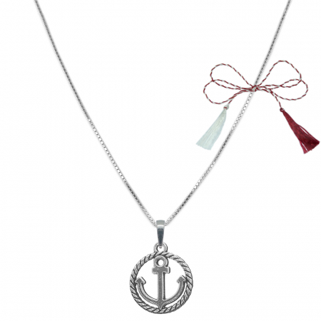 Lantisoare/coliere - Martisor Lantisor argint personalizat pandantiv Ancora 9596VEN370 Dras
