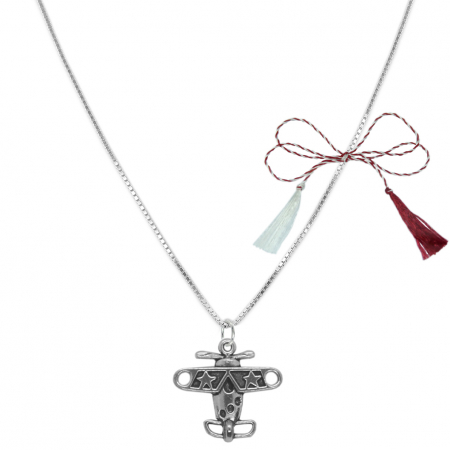 Lantisoare/coliere - Martisor Lantisor argint personalizat pandantiv Avion argint 9490VEN390 Dras