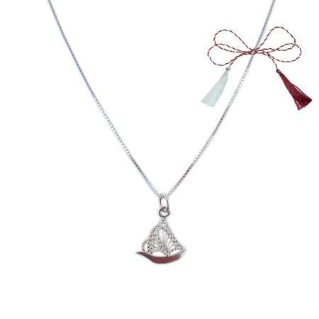 Lantisoare/coliere - Martisor Lantisor argint personalizat pandantiv Barca argint 6531VEN310 Dras