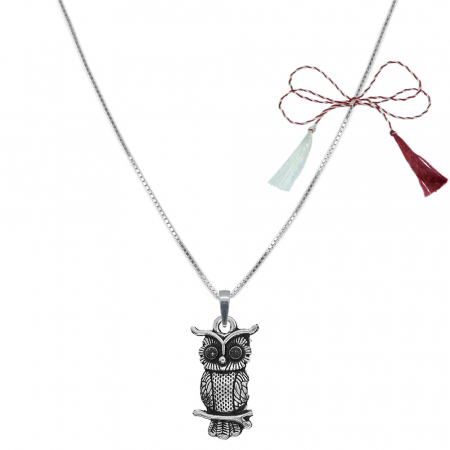 Lantisoare/coliere - Martisor Lantisor argint personalizat pandantiv Bufnita 9687VEN420 Dras