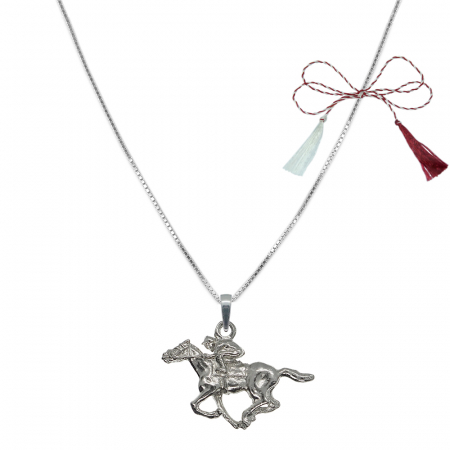 Lantisoare/coliere - Martisor Lantisor argint personalizat pandantiv Cal jocheu 8462VEN660 Dras