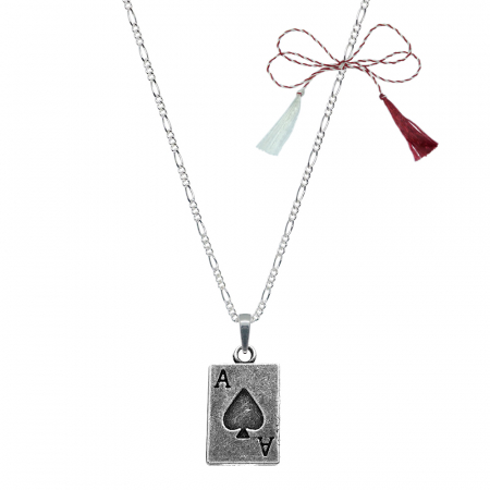 Lantisoare/coliere - Martisor Lantisor argint personalizat pandantiv Carte joc As 9580FIG31540 Dras