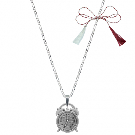 Lantisoare/coliere - Martisor Lantisor argint personalizat pandantiv Ceas desteptator 6552FIG31440 Dras