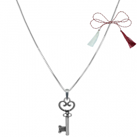 Lantisoare/coliere - Martisor Lantisor argint personalizat pandantiv Cheie 6562VEN360 Dras