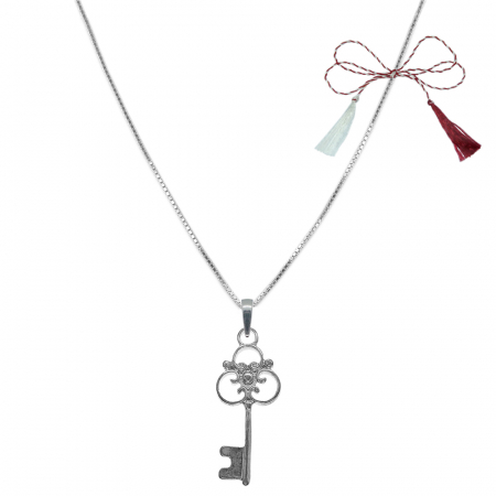 Lantisoare/coliere - Martisor Lantisor argint personalizat pandantiv Cheie 9599VEN380 Dras