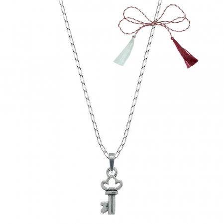 Lantisoare/coliere - Martisor Lantisor argint personalizat pandantiv Cheie 9600FIG01270 Dras