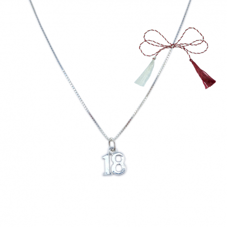 Lantisoare/coliere - Martisor Lantisor argint personalizat pandantiv Cifra aniversara 18 MAJORAT argint 9356VEN340 Dras