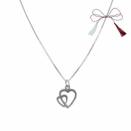 Lantisoare/coliere - Martisor Lantisor argint personalizat pandantiv Doua inimioare argint argint 4392VEN300 Dras