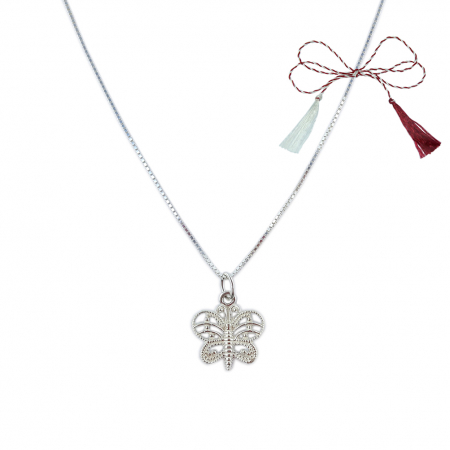 Lantisoare/coliere - Martisor Lantisor argint personalizat pandantiv Fluturas argint 9258VEN300 Dras
