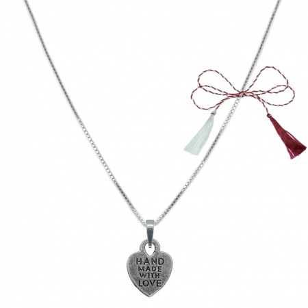 Lantisoare/coliere - Martisor Lantisor argint personalizat pandantiv Inimioara hand made with love 9570VEN330 Dras