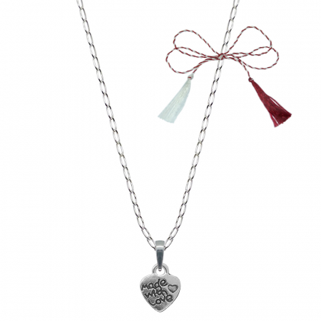 Lantisoare/coliere - Martisor Lantisor argint personalizat pandantiv Inimioara made with love 9572FIG01270 Dras