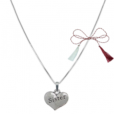 Lantisoare/coliere - Martisor Lantisor argint personalizat pandantiv Inimioara sister 9564VEN500 Dras