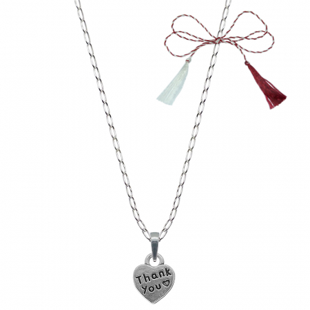 Lantisoare/coliere - Martisor Lantisor argint personalizat pandantiv Inimioara thank you 9574FIG01310 Dras
