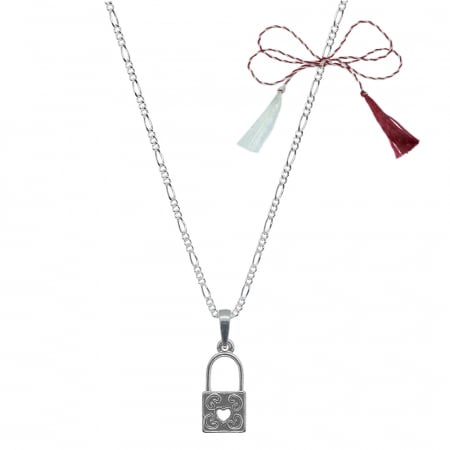 Lantisoare/coliere - Martisor Lantisor argint personalizat pandantiv Lacat 9581FIG31400 Dras