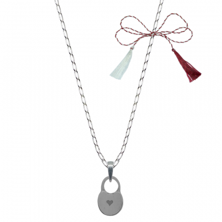 Lantisoare/coliere - Martisor Lantisor argint personalizat pandantiv Lacat inima 6560FIG01375 Dras