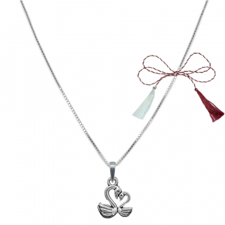 Lantisoare/coliere - Martisor Lantisor argint personalizat pandantiv Lebede 9569VEN350 Dras