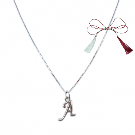Lantisoare/coliere - Martisor Lantisor argint personalizat pandantiv Litera A argint 9213VEN260 Dras
