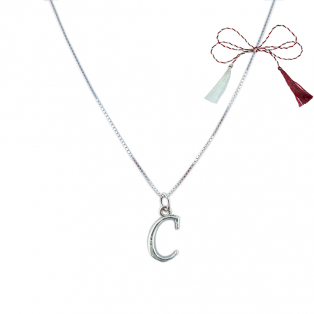 Lantisoare/coliere - Martisor Lantisor argint personalizat pandantiv Litera C argint 9215VEN260 Dras