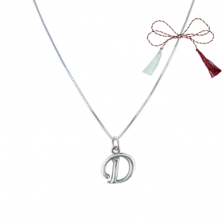 Lantisoare/coliere - Martisor Lantisor argint personalizat pandantiv Litera D argint 9216VEN260 Dras