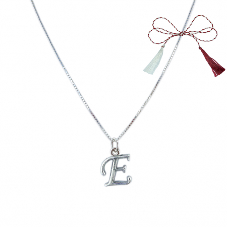 Lantisoare/coliere - Martisor Lantisor argint personalizat pandantiv Litera E argint 9217VEN260 Dras