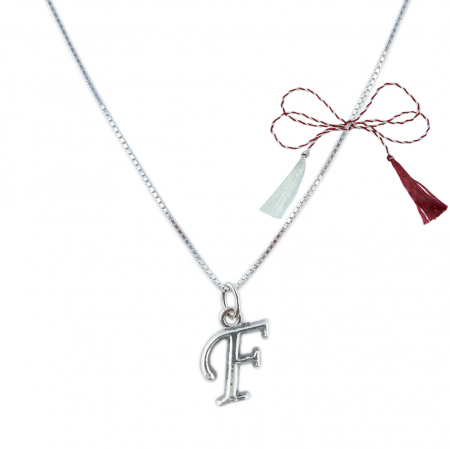 Lantisoare/coliere - Martisor Lantisor argint personalizat pandantiv Litera F argint 9218VEN260 Dras