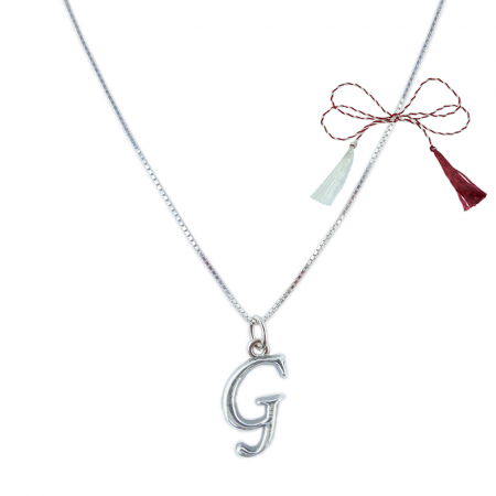 Lantisoare/coliere - Martisor Lantisor argint personalizat pandantiv Litera G argint 9219VEN260 Dras