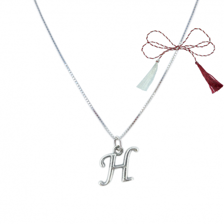 Lantisoare/coliere - Martisor Lantisor argint personalizat pandantiv Litera H argint 9220VEN260 Dras