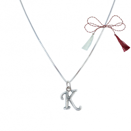 Lantisoare/coliere - Martisor Lantisor argint personalizat pandantiv Litera K argint 9223VEN260 Dras